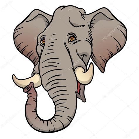 Cabeza De Elefante De Dibujos Animados Vector Gráfico Vectorial