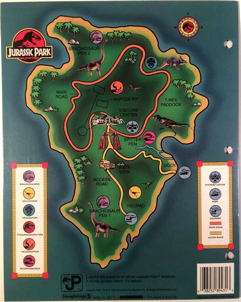 Isla Nublar Jurassic Park Book Map