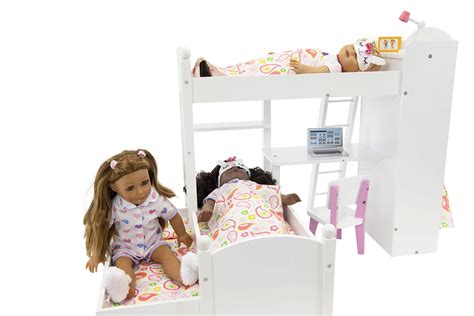 Playtime By Eimmie Bunk Bed And Trundle Bed Set 18 Inch Doll Bunk Bed