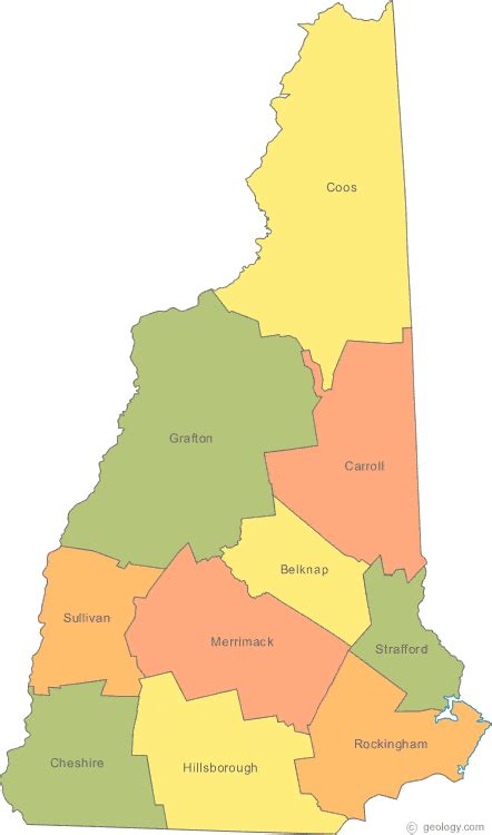 New Hampshire State Map Zip Code Map