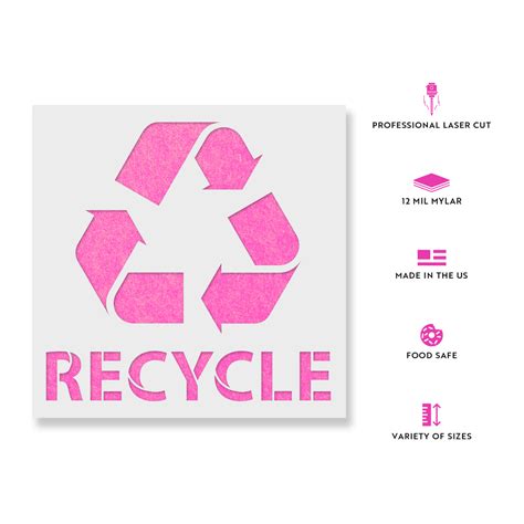 recycle with text stencil large and small size recycle stencils