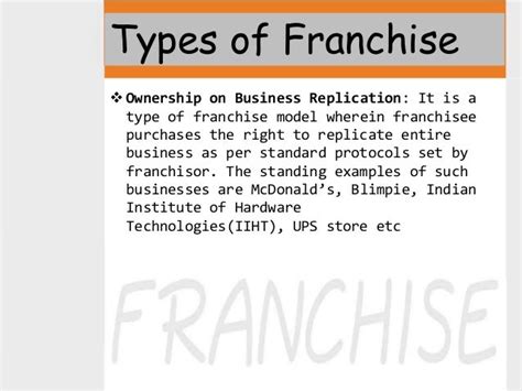 Find All About Franchise Types Of Franchises And Examples Of Each