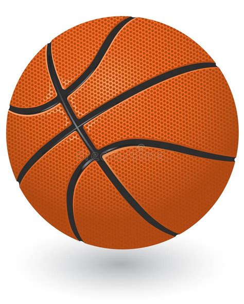 Basketball Ball On Basketball Field With Line Court Area Vector Stock