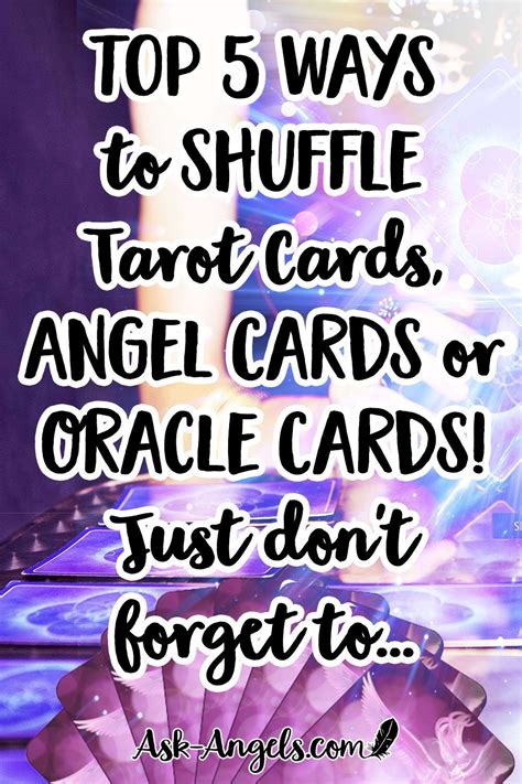 We did not find results for: Top 5 Ways to Shuffle Tarot Cards, Angel Cards or Oracle Cards! Just don't forget to… - The ...