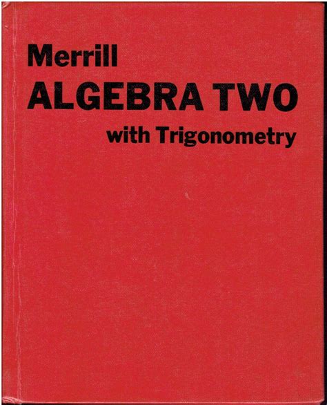 Merrill Algebra Two With Trigonometry High School Math Book Isbn