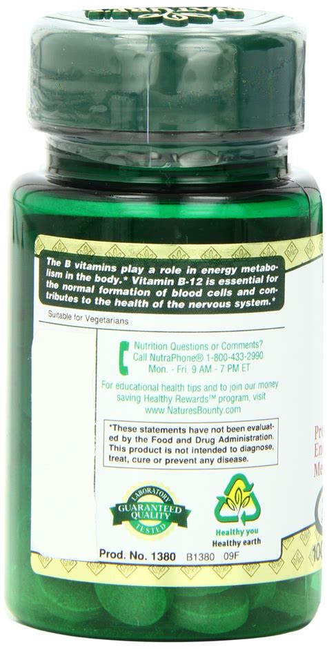 Vitamin b12 supplements in pakistan. Nature's Bounty Natural Vitamin B12, 1000mcg, 100 Tablets ...