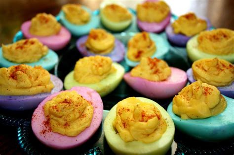 Dyed Dyeviled Eggs Dyed Deviled Eggs Filling Recipes Deviled Eggs
