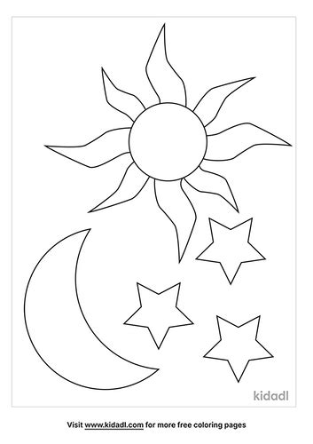 Sun Moon And Stars Coloring Page Free Space Coloring Page Coloring Home