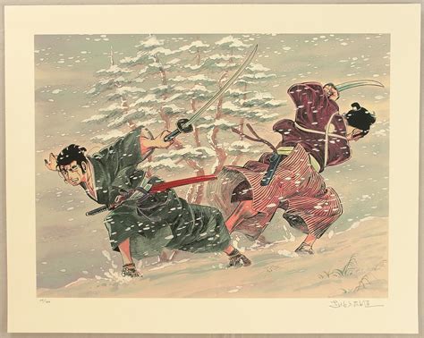 Saito Takao Duel In The Snow Japanese Art Open Database Ukiyo E Search