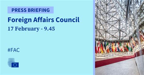 Media Advisory Press Briefing Ahead Of The Foreign Affairs Council Of