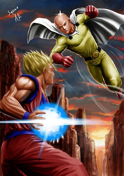 One Punch Man Vs Goku Wallpaper Anime Wallpaper Hd