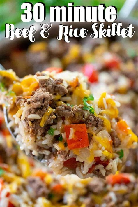 Ground Beef And Rice Skillet Is A 30 Minute One Pan Meal The Entire