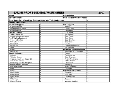 Salon Expenses Spreadsheet — db-excel.com