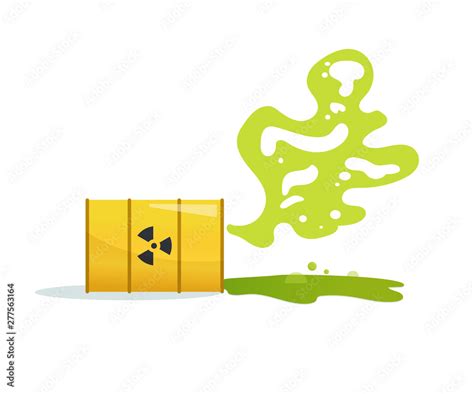 Toxic Radioactive Waste Barrel Vector Cartoon Isolated Stock Vector