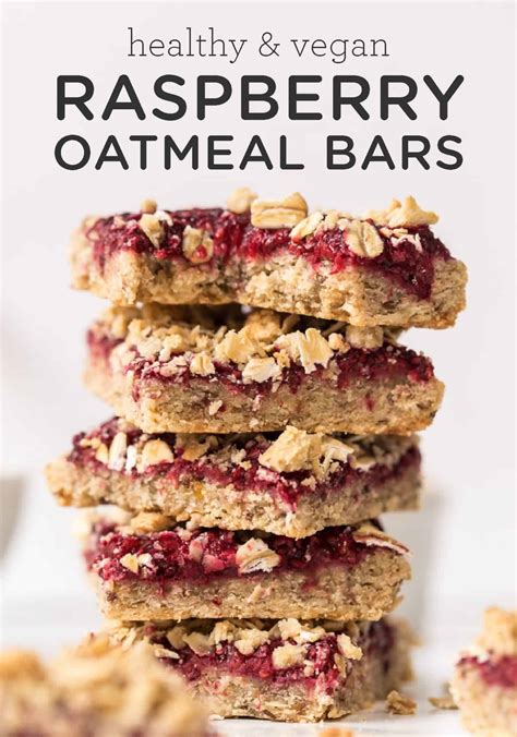 It's made with whole grains oats, stuffed with homemade jam and topped with crunchy crumble. Healthy Vegan Raspberry Oatmeal Bars - Simply Quinoa