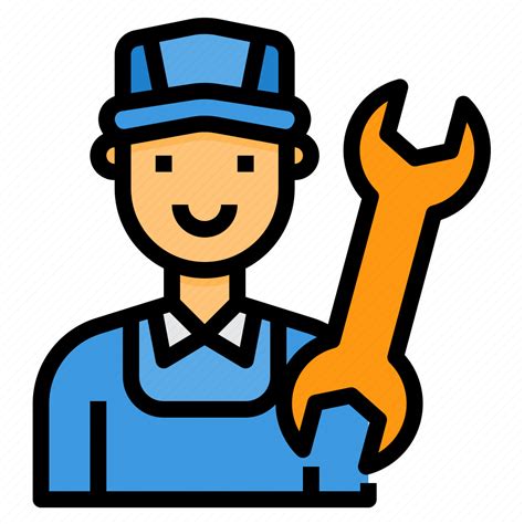 Avatar Man Mechanic Repairing Wrench Icon Download On Iconfinder