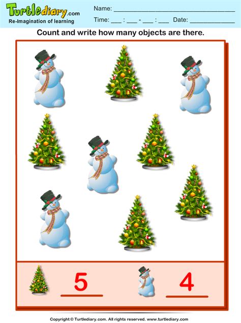 Count How Many Snowman Are There Worksheet Turtle Diary