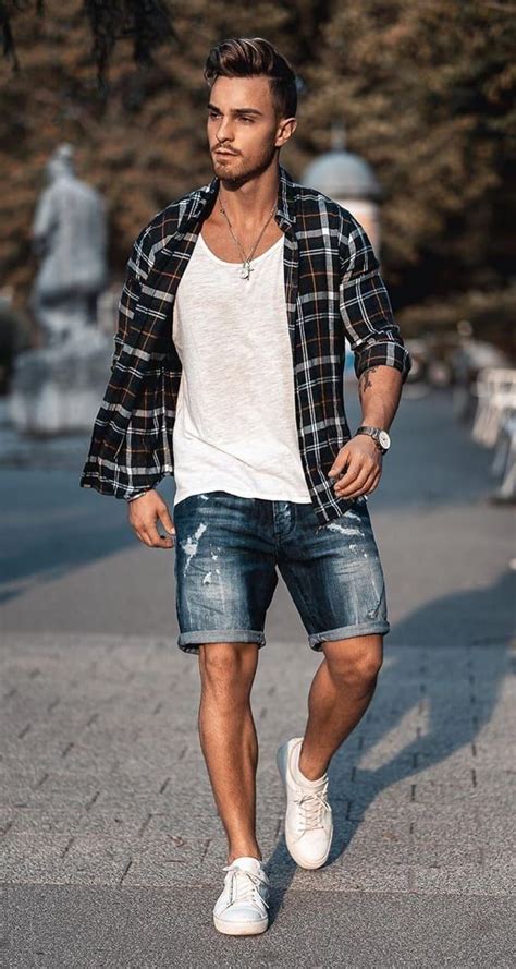 Denim Shorts Outfit Ideas Mens Summer Outfits Summer Outfits Men