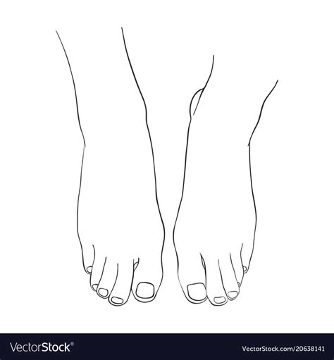 Hand Drawn Women Foot Royalty Free Vector Image