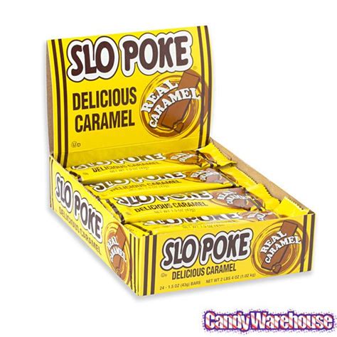 Slo Poke Caramel Candy Bars 24 Piece Box Penny Candy Caramel Candy