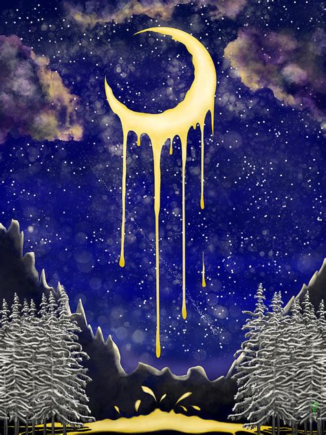 Melting Moon Digital Art By Penny Firehorse Pixels