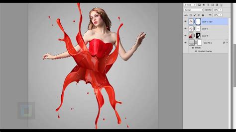 Paint Splash Effect Photoshop Tutorial Paint Dress Youtube