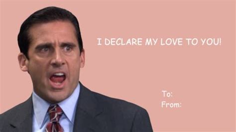 The Office Steve Carell The Office Valentines Funny Valentines Cards Meme Valentines Cards