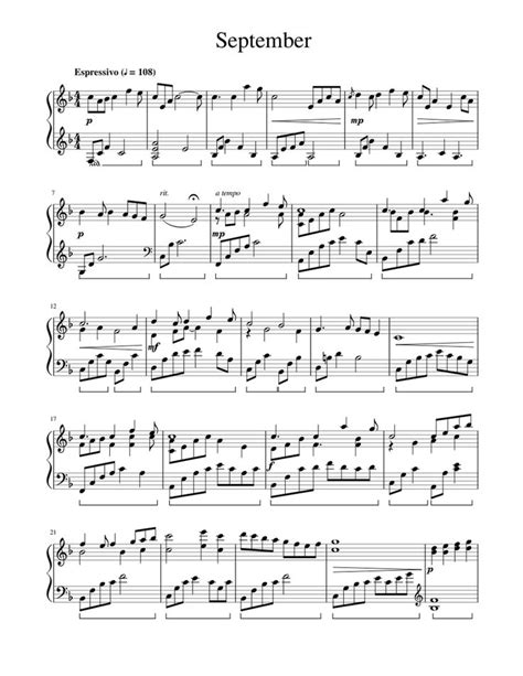 Sheet Music For The Piano With Notes