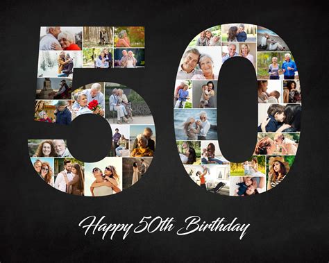 50 Geburtstag Collage 50 Jahrestag Fotocollage 50 Etsy