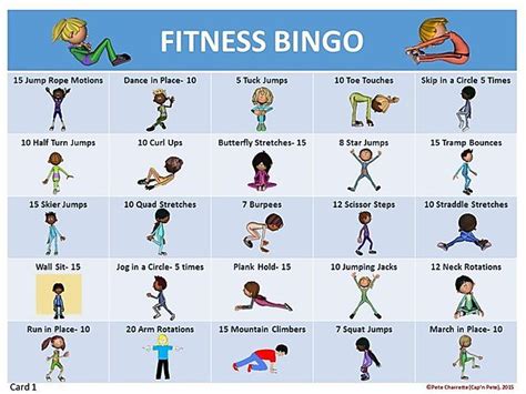 Fitness Bingo 30 Different Bingo Cards And Teacher Tools