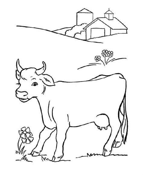 Desenhos Para Colorir De Desenho De Uma Vaca Com Seu Vrogue Co