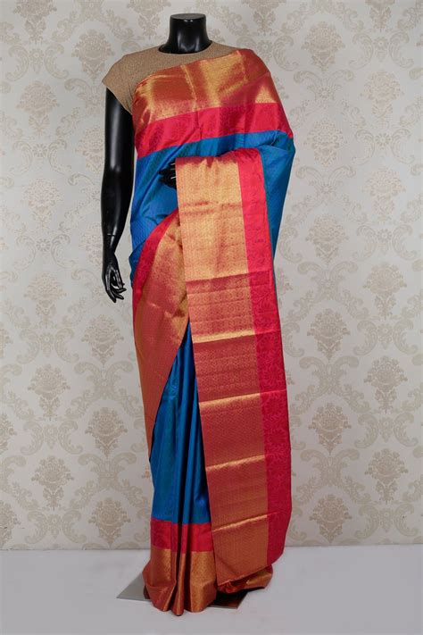 charismatic dark blue pure kanchipuram silk zari weaved saree sr14047 saree silk zari
