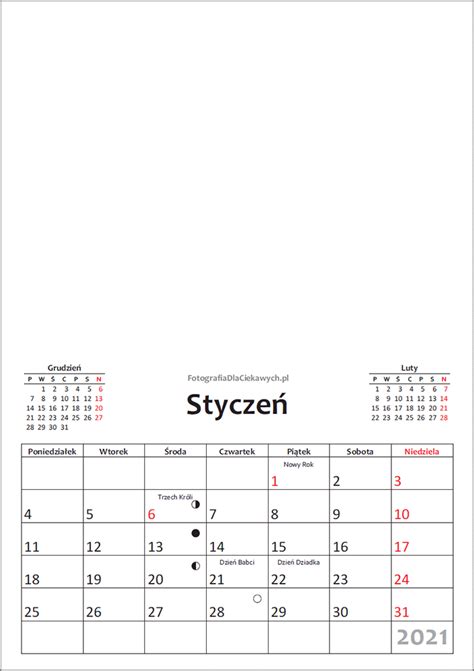 Kalendarz 2021 Do Druku Plik Pdf Oraz Inne Formaty Również Do Edycji