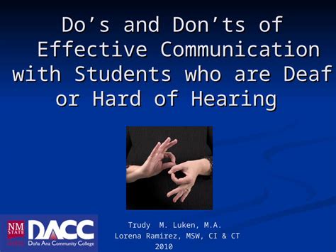 Ppt Dos And Donts Of Effective Communication With Students Who Are