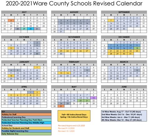 Wcs Boe Revises 2020 2021 Calendar Wacona Elementary School