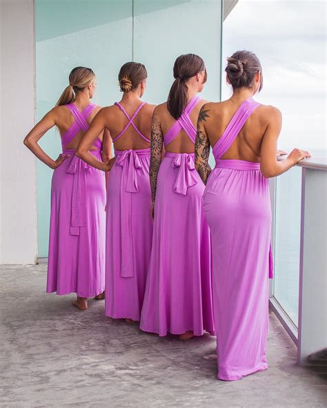 Bridesmaid Multi Wrap Dress Blue Maxi Infinity Dress Pink Etsy