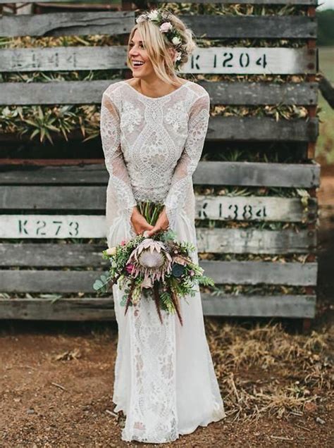Backless Wedding Dresses Lace Wedding Dress Wedding Dress With Sleeves Wishingdress