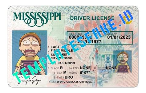 Mississippi Usa Driver License Psd Template Drivers License Psd