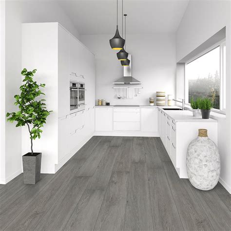 Grey Vinyl Plank Flooring Kitchen Floor Roma