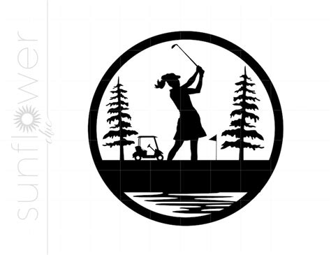 Lady Golfing Svg Girl Golfer Silhouette Download Cut File Etsy
