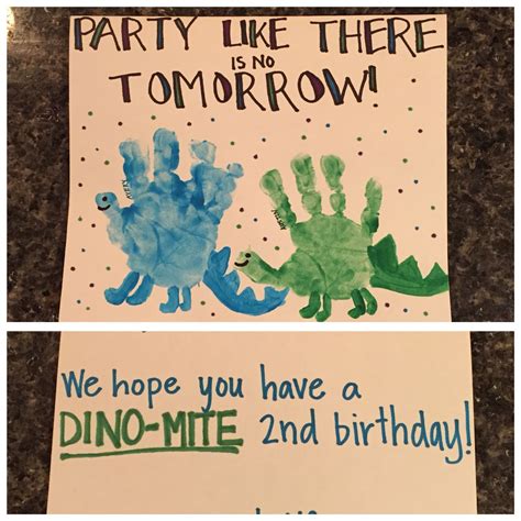 Dinosaur Handprint Birthday Card