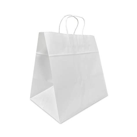 1303hw 250pcs Cake 13x10x13 Inches White Paper Bags Twisted Handles Kis Paper