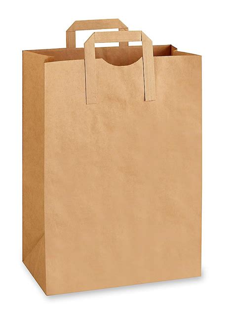 Paper Grocery Bags 12 X 7 X 17 16 Barrel Flat Handle Kraft S