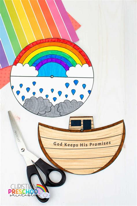 Noahs Art Craft For Kids With Spinner Ark Craft Noahs Ark Craft