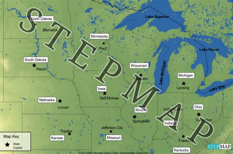 Stepmap Midwestern United States Landkarte Für Usa