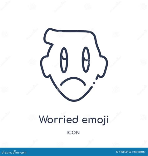 Linear Worried Emoji Icon From Emoji Outline Collection Thin Line