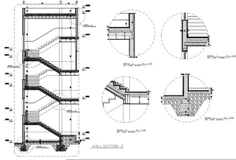 Steel Staircase Details Dwg Free Download
