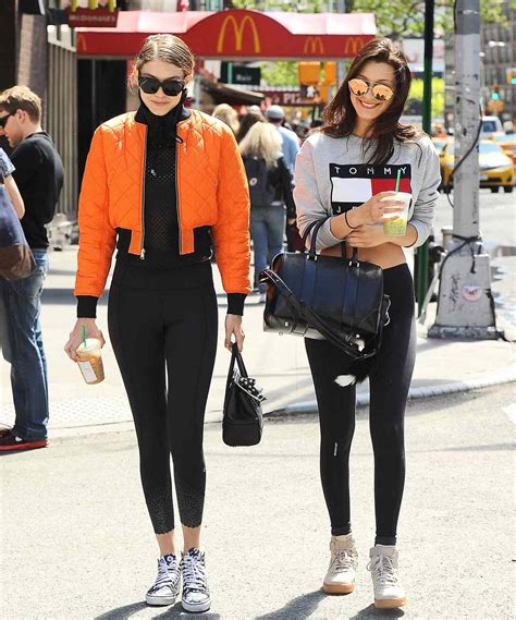 Gigi Hadid And Bella Hadid Twin In Leggings Instyle