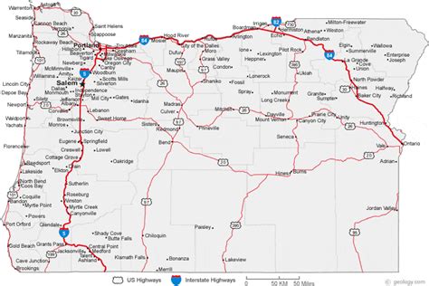 Map Of Oregon Cities Oregon Road Map