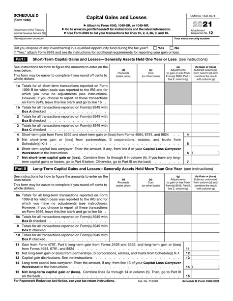 Irs Schedule D Form 1040 Or 1040 Sr ≡ Fill Out Printable Pdf Forms